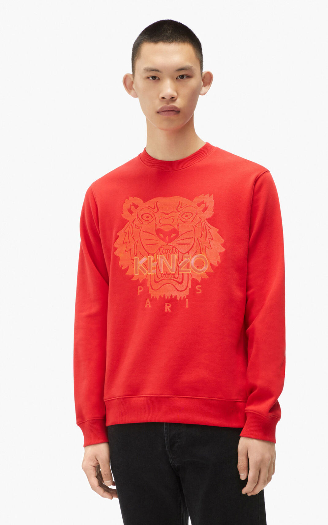 Kenzo Tiger Sweatshirt Red For Mens 5342ALHNG